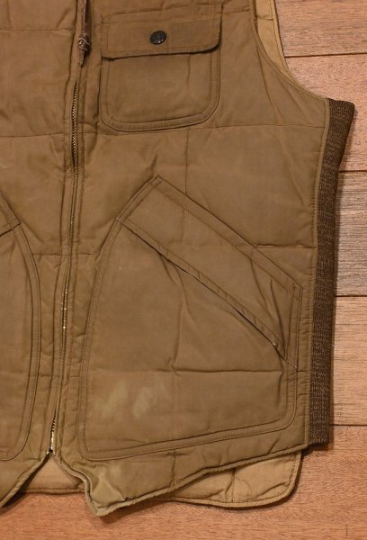 画像3: RRL RALPHLAUREN MASSON VEST オイルクロスキルティングダウンベスト(BROWN/S)中古 (3)