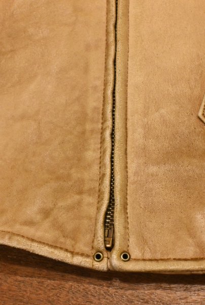 画像20: PoloRalphlauren ポロラルフローレン ディアスキン 鹿革 ダブル ライダースジャケット ビンテージ加工(BEIGE/L)ビンテージ 中古 (20)