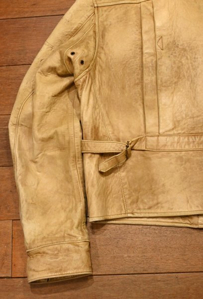 画像23: PoloRalphlauren ポロラルフローレン ディアスキン 鹿革 ダブル ライダースジャケット ビンテージ加工(BEIGE/L)ビンテージ 中古 (23)
