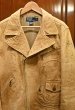 画像2: PoloRalphlauren ポロラルフローレン ディアスキン 鹿革 ダブル ライダースジャケット ビンテージ加工(BEIGE/L)ビンテージ 中古 (2)