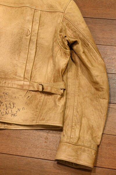 画像24: PoloRalphlauren ポロラルフローレン ディアスキン 鹿革 ダブル ライダースジャケット ビンテージ加工(BEIGE/L)ビンテージ 中古 (24)