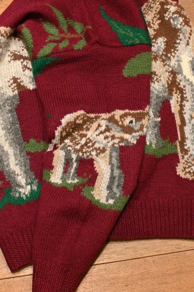 画像8: 80s Willis&Geiger ウィリス&ガイガー 象柄 ウールセーター(BURGUNDY/M)ビンテージ (8)