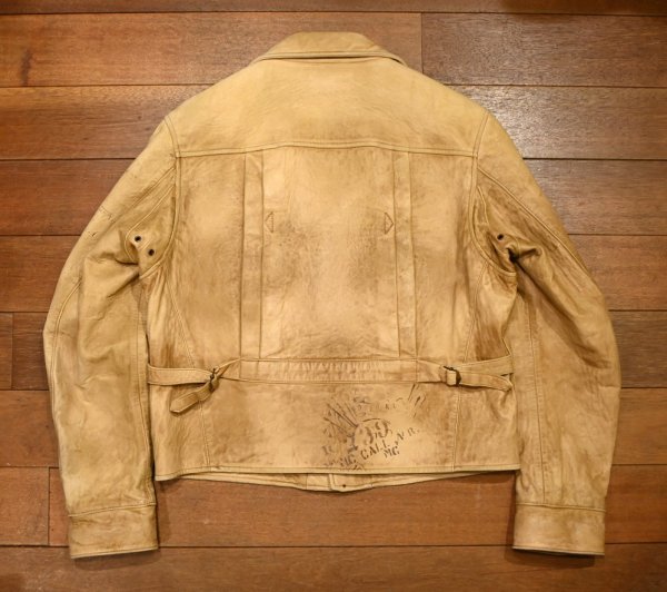 画像21: PoloRalphlauren ポロラルフローレン ディアスキン 鹿革 ダブル ライダースジャケット ビンテージ加工(BEIGE/L)ビンテージ 中古 (21)