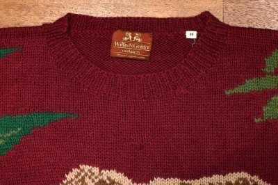 画像2: 80s Willis&Geiger ウィリス&ガイガー 象柄 ウールセーター(BURGUNDY/M)ビンテージ