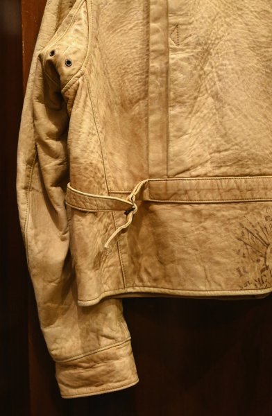 画像12: PoloRalphlauren ポロラルフローレン ディアスキン 鹿革 ダブル ライダースジャケット ビンテージ加工(BEIGE/L)ビンテージ 中古 (12)