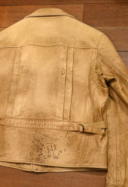 画像22: PoloRalphlauren ポロラルフローレン ディアスキン 鹿革 ダブル ライダースジャケット ビンテージ加工(BEIGE/L)ビンテージ 中古 (22)
