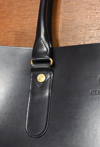画像3: GLENROYAL グレンロイヤル フルブライドルレザー 2ハンドルトートバッグ スコットランド製(DARK BLUE)美中古 ネイビー (3)