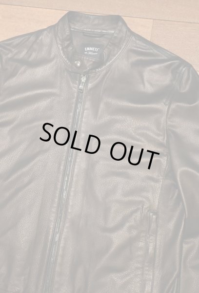 画像2: EMMETI(エンメティ) ラムスキン ライダースジャケット イタリア製(BLACK/50)羊革 美中古 (2)