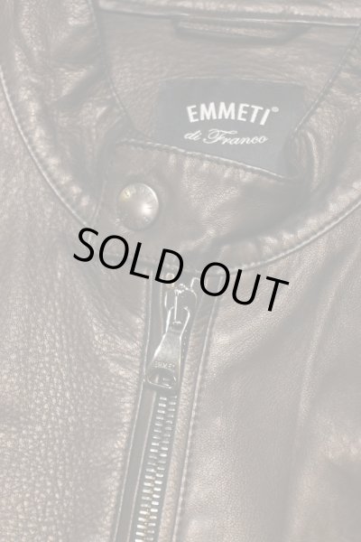 画像6: EMMETI(エンメティ) ラムスキン ライダースジャケット イタリア製(BLACK/50)羊革 美中古 (6)