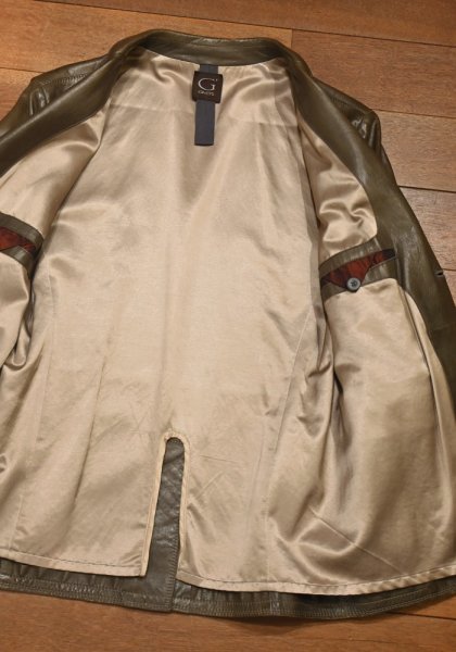 画像8: GIMO's レザーテイラードジャケット イタリア製(BROWN/48)美中古 (8)