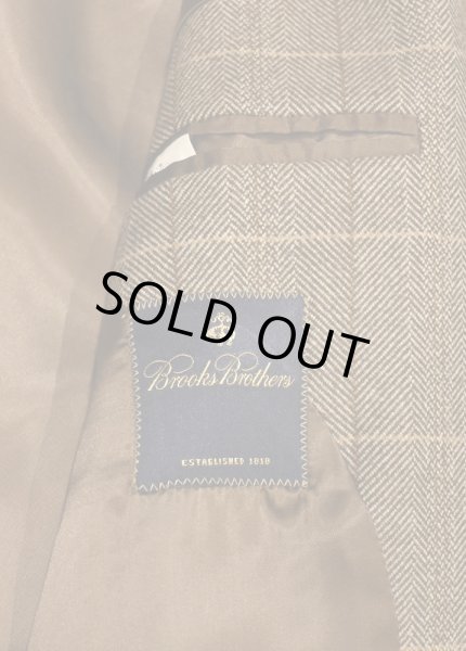 画像10: BROOKS BROTHERS LORO PIANA ヘリンボーン+ウインドウペイン コート イタリア製(Brown/38-Short) 美中古ブルックスブラザーズ ロロピアーナ  (10)
