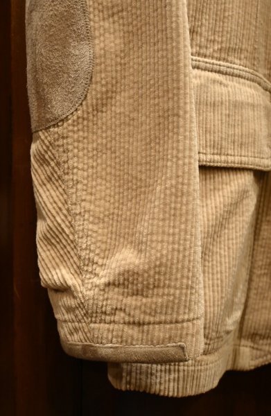 画像4: RRL RALPHLAUREN コーデュロイ テイラードジャケット レザーエルボーパッチ+ツギハギ(Beige/M)ダブルアールエルラルフローレン 中古 (4)