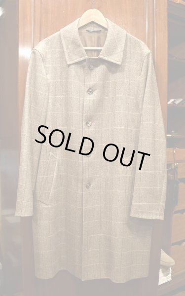 画像1: BROOKS BROTHERS LORO PIANA ヘリンボーン+ウインドウペイン コート イタリア製(Brown/38-Short) 美中古ブルックスブラザーズ ロロピアーナ  (1)