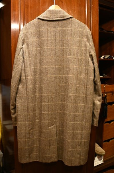 画像2: BROOKS BROTHERS LORO PIANA ヘリンボーン+ウインドウペイン コート イタリア製(Brown/38-Short) 美中古ブルックスブラザーズ ロロピアーナ 