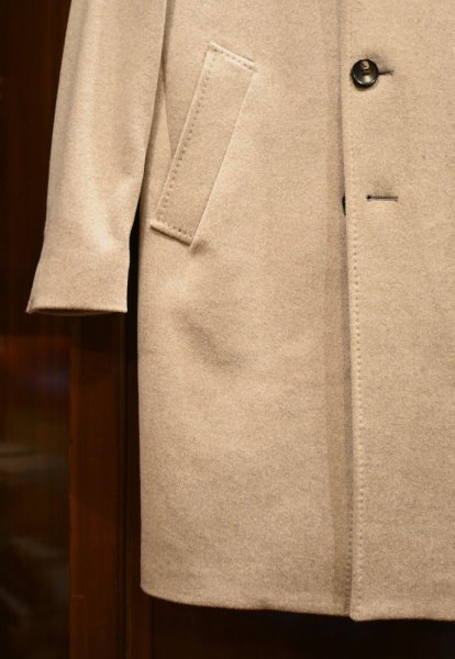 画像4: ラベル付き未使用品 BRERAS(ブレラス)"DUBLINO"カシミヤ混メルトン チェスターコート(Beige/44)イタリア製サルトリア (4)