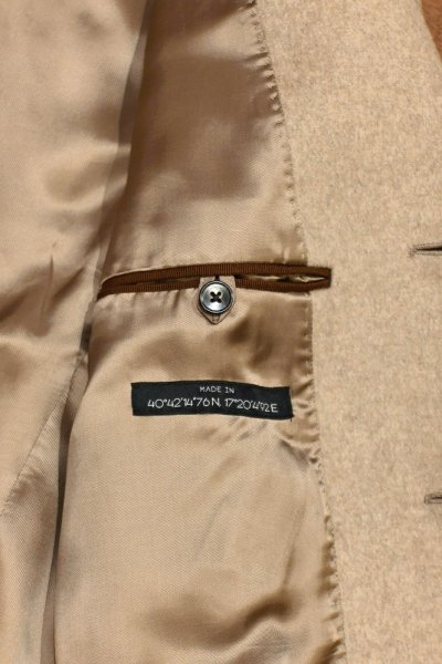 画像12: ラベル付き未使用品 BRERAS(ブレラス)"DUBLINO"カシミヤ混メルトン チェスターコート(Beige/44)イタリア製サルトリア (12)