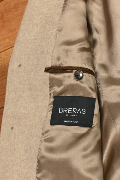 画像11: ラベル付き未使用品 BRERAS(ブレラス)"DUBLINO"カシミヤ混メルトン チェスターコート(Beige/44)イタリア製サルトリア (11)