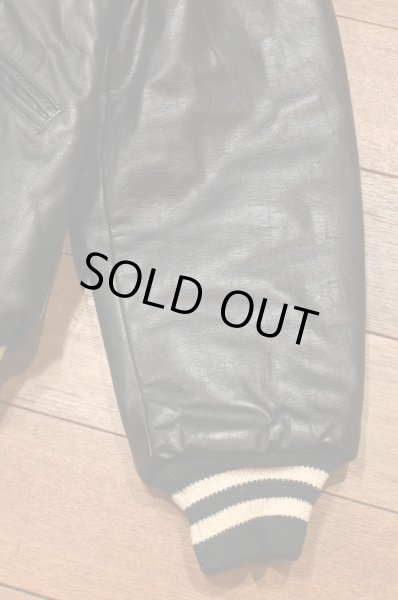 画像5: 80s BUTWIN バトウィン オールレザー アワードジャケット スタジャン アメリカ製(BLACK/40)ビンテージ (5)