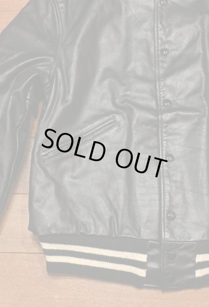 画像4: 80s BUTWIN バトウィン オールレザー アワードジャケット スタジャン アメリカ製(BLACK/40)ビンテージ (4)