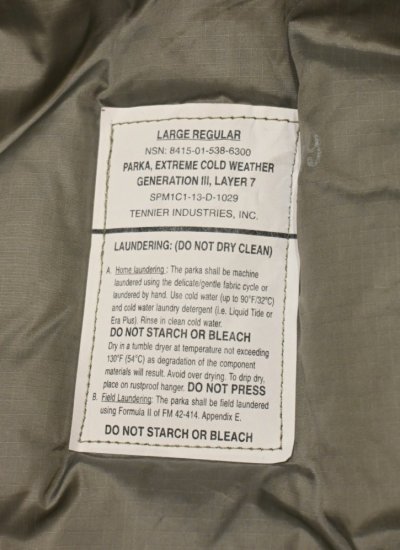 画像2: '13 ECWCS GEN3 LEVEL7 TENNIER INDUSTRIES INC製 プリマロフトジャケット (L-REGULAR) 美中古 ビンテージ