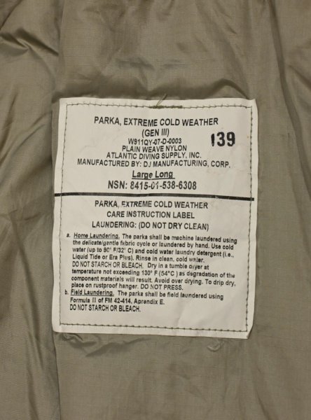 画像7: '07 ECWCS GEN3 LEVEL7 DJ MANUFACTURING,CORP製 プリマロフトジャケット (L-LONG) ビンテージ (7)