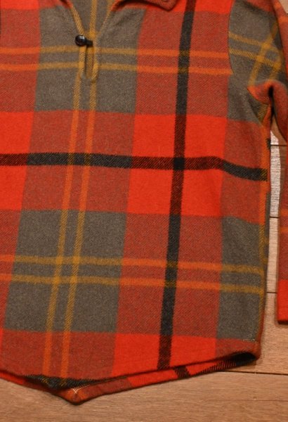 画像4: 60s WOOLRICH ウールリッチ ウールプレイド プルオーバーシャツ(M)中古 ビンテージ (4)