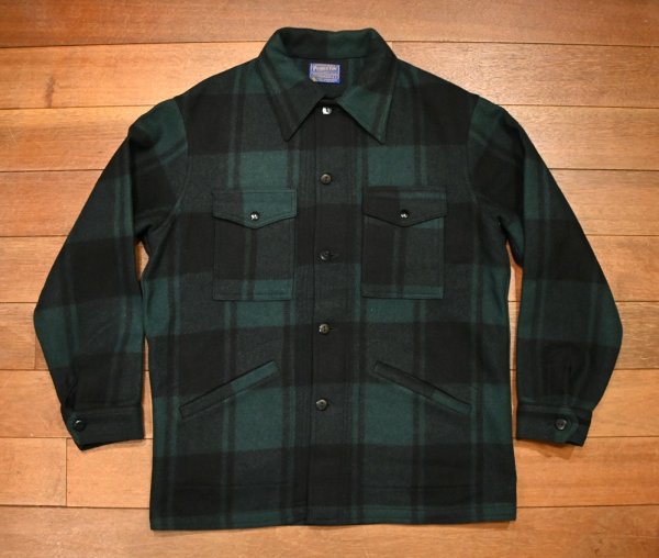 画像1: 70s Pendleton ペンドルトン ウールジャケット(Green×Black/L)美中古 ビンテージ (1)