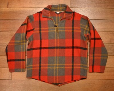画像1: 60s WOOLRICH ウールリッチ ウールプレイド プルオーバーシャツ(M)中古 ビンテージ