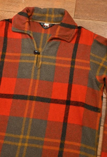 画像2: 60s WOOLRICH ウールリッチ ウールプレイド プルオーバーシャツ(M)中古 ビンテージ (2)