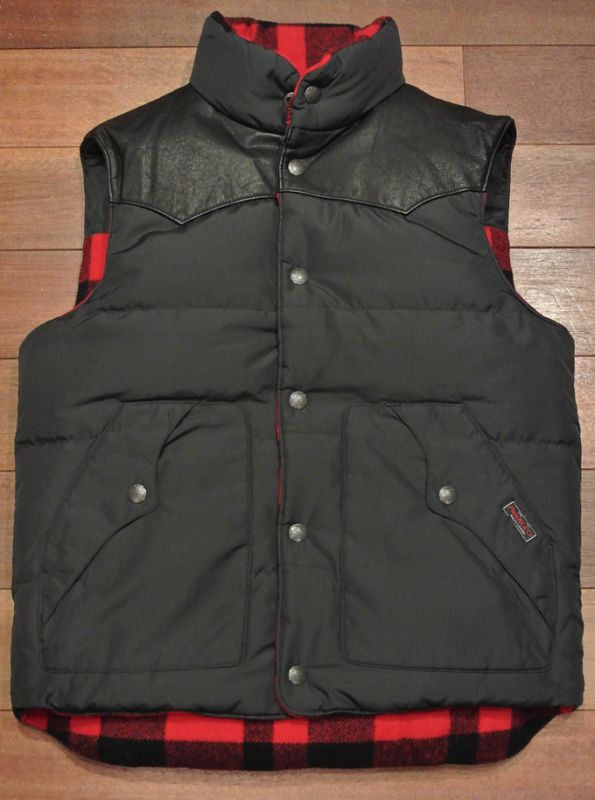 シュガーケーンLeather down vest / Western york