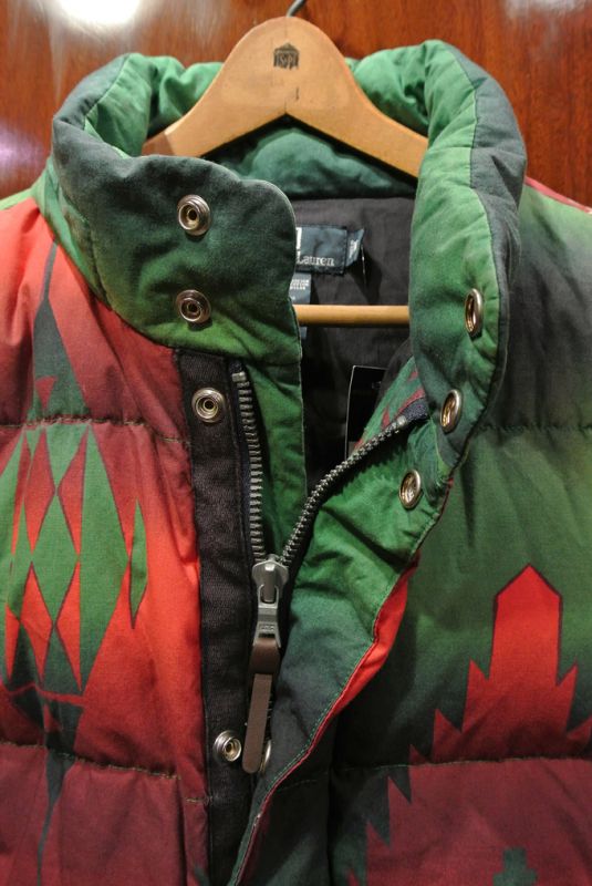 2012A/W ポロラルフローレン ネイティブ柄 ダウンジャケットM(Printed Down Jacket Coat) - 7th