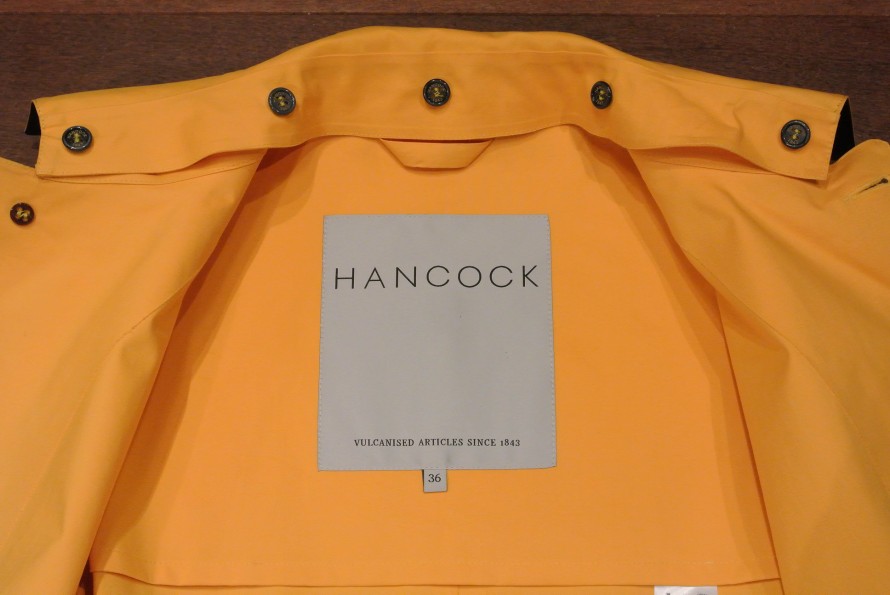 HANCOCK (ハンコック) ゴム引き ステンカラーコート（Yellow/36） 新品 