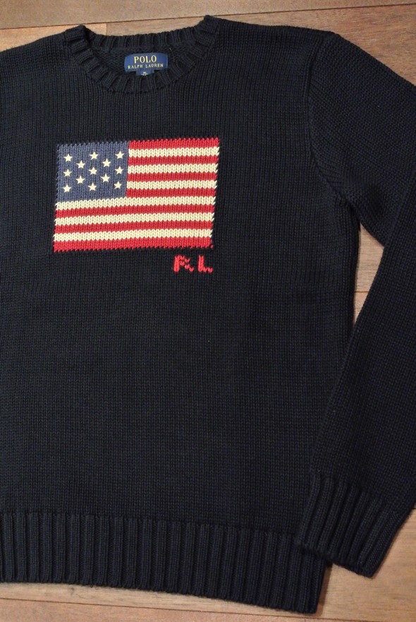 ポロラルフローレン 星条旗 フラッグ コットンセーター アメリカボーイズサイズ ( Navy/ Boys XL ) 新品 並行輸入 - 7th