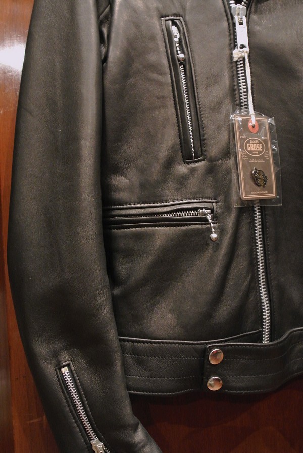 JAMES GROSE MANILA JACKET 羊革 ライダースジャケット イングランド製 (Black/38) タグ付き 新品 正規輸入