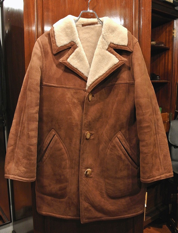 VTG/USED) 70s Sawyer of Napa Shearling Coat ムートンコート（Brown 
