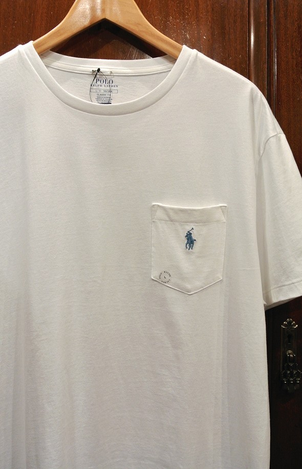 【人気のくすみカラー】ポロ ラルフローレン ポニーロゴ刺繍 ポケット付きTシャツ