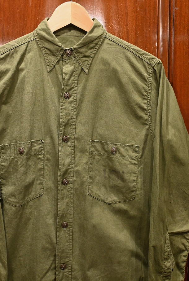 15表記【値下げ】40s US NAVY N-3 ポプリンシャツ vintage