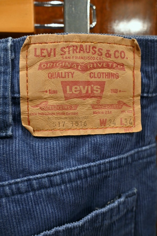 83年 Levi's リーバイス517-1517 アメリカ製 コーデュロイ (BLUE) W34 