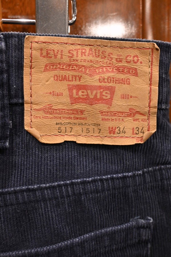 80年 Levi's リーバイス517-1517 アメリカ製 コーデュロイ (NAVY) W34