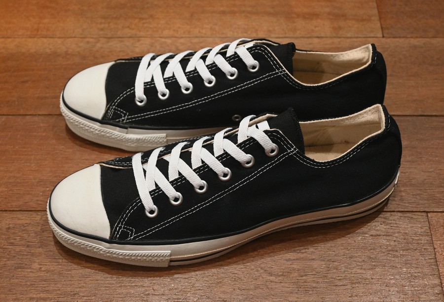 90s Deadstock ANACONDA SPORTS×CONVERSE CANVAS LOW デッドストック アナコンダスポーツ×コンバース  ブラック アメリカ製 箱入り(BLACK/10.5) - 7th