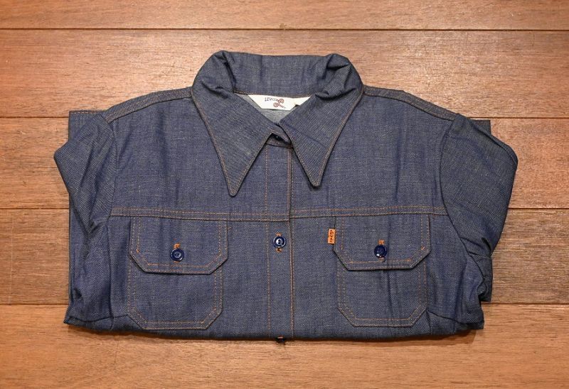 70s Deadstock デッドストック レディース Levi's L デニムブラウス