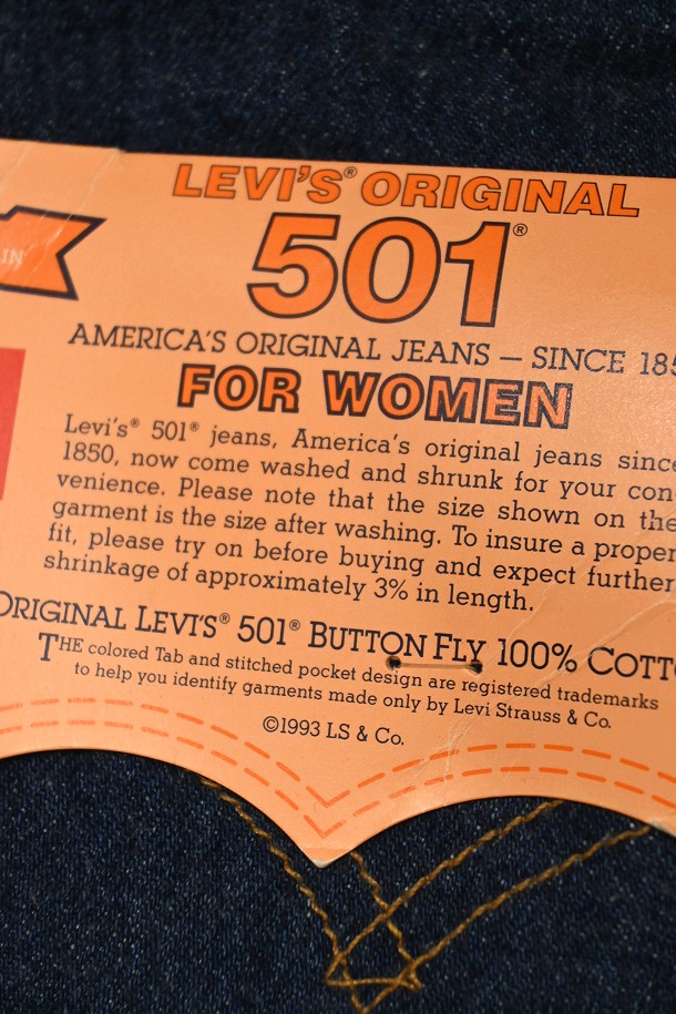 1997年製 デッドストック Levi's リーバイス501 FOR WOMEN ワン