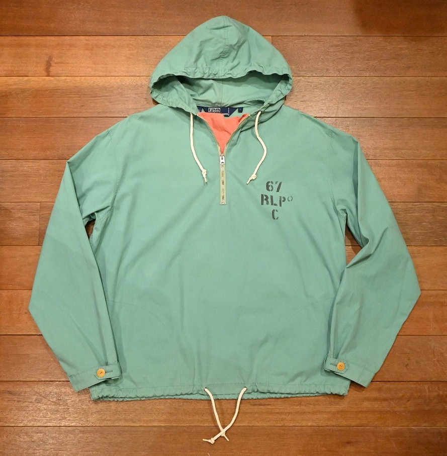 90s VTG/USED PoloRalphlauren ポロラルフローレン フロントハーフジップ コットンアノラックパーカー(L)ビンテージ 中古  - 7th