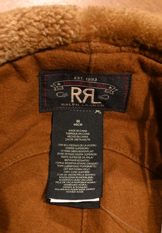 タグ付き未使用品 RRL ラルフローレン ウールサテン×レザートリム