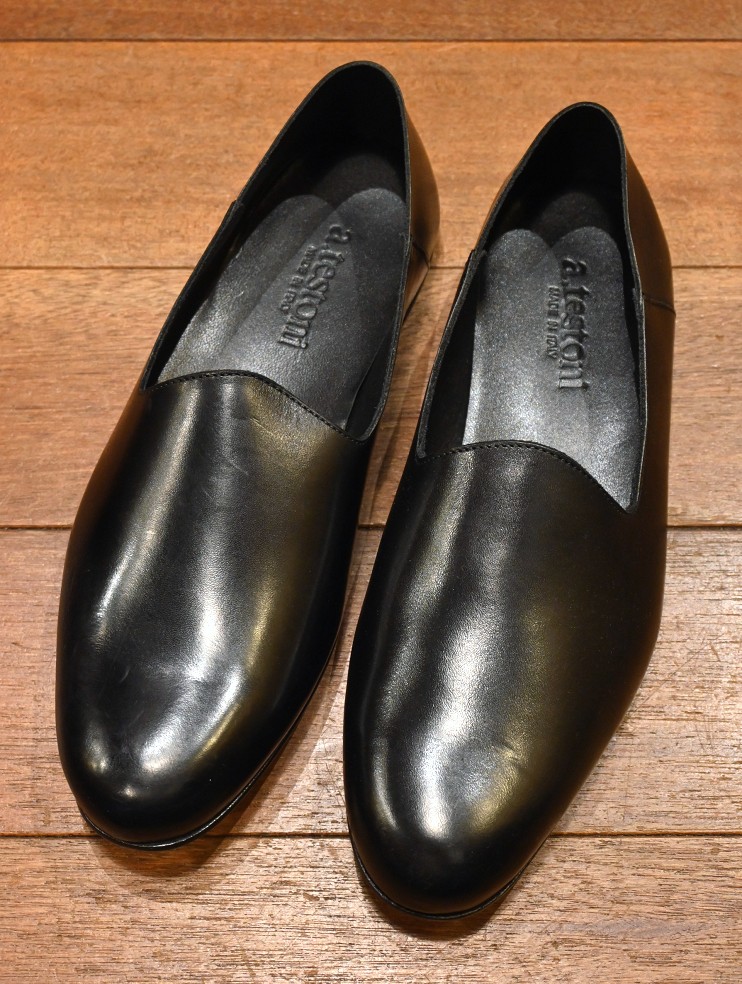 未使用 a.testoni アテストーニ SLIPPER スリッパー スリッポン イタリア製 (BLACK/8)箱つき - 7th