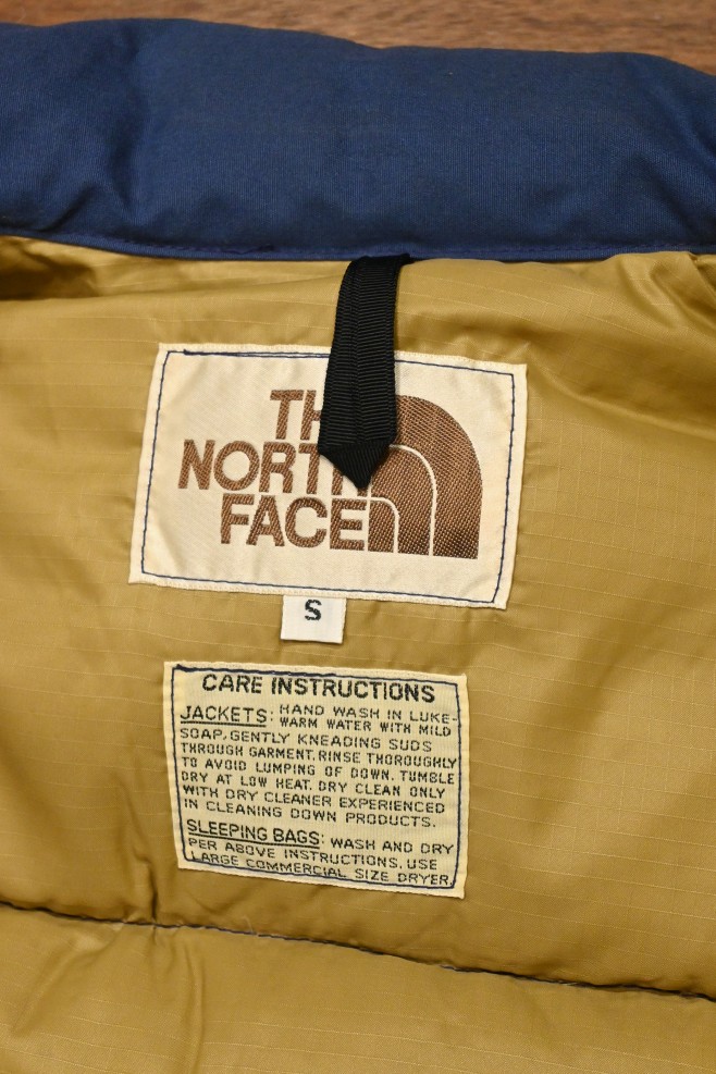 70s THE NORTH FACE ノースフェイス ダウンベスト 茶タグ(NAVY/S) 美中古 ビンテージ - 7th