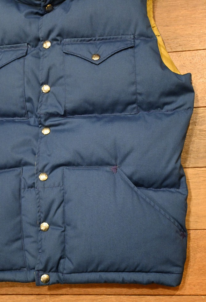 70s THE NORTH FACE ノースフェイス ダウンベスト 茶タグ(NAVY/S) 美中古 ビンテージ - 7th