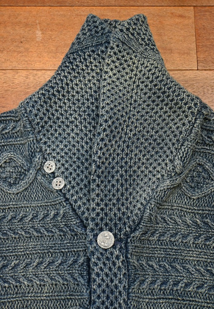 RRL ショールカラーカーディガン　インディゴ ラルフローレン・RRLの「インディゴショールカラーカーディガン